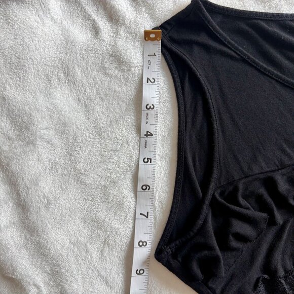 Relativity Black Sleeveless Tiered Lace & Viscose Ruffle Tank Top Size XL - Picture 9 of 10